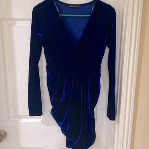 Blue velvet dress